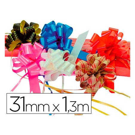 Cinta para hacer lazos oro 130 cm x 31 mm unidad
