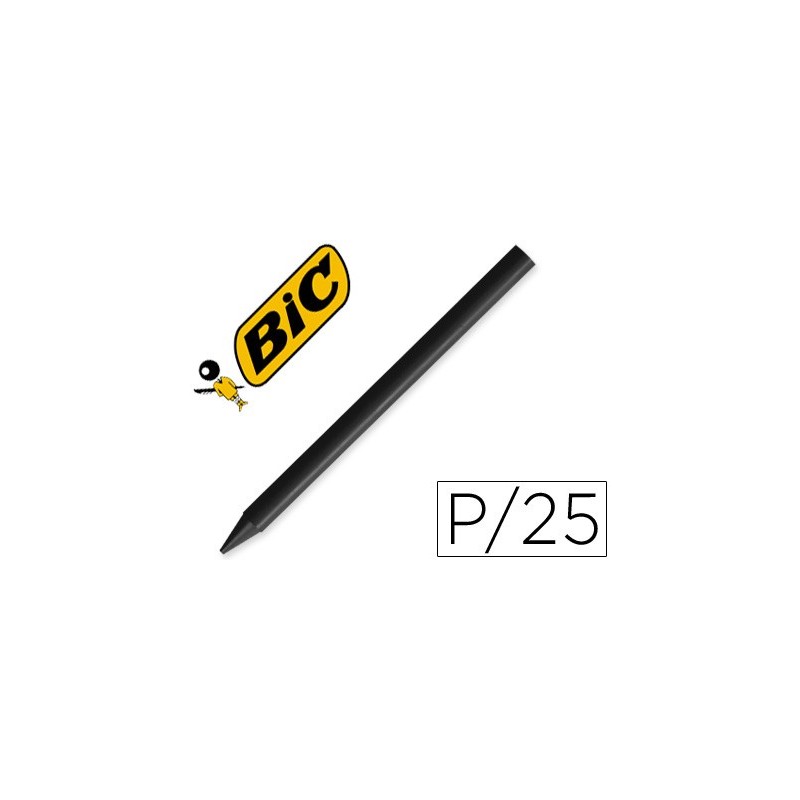 Lapices plastidecor unicolor negro-09 caja con 25 lapices