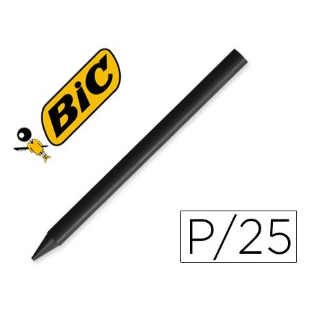 Lapices plastidecor unicolor negro-09 caja con 25 lapices