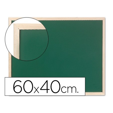 Pizarra verde q-connect marco de madera 60x40 cm sin repisa