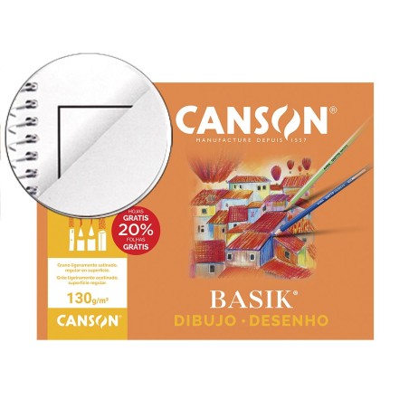 Papel dibujo basik 240x320 din a4  130 gr con recuadro minipack de 10 hojas