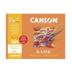 Papel dibujo basik 240x320 din a4  130 gr con recuadro minipack de 10 hojas
