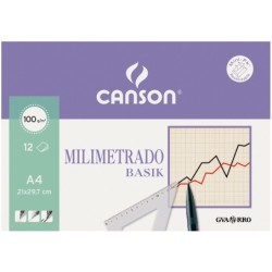 Papel milimetrado guarro 210x297 mm minipack de 12 hojas
