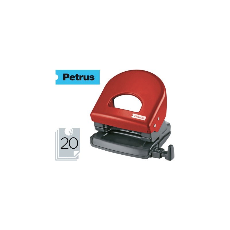 Taladrador petrus 62 color rojo capacidad 20 hojas Taladrador petrus 62 color rojo capacidad 20 hojas