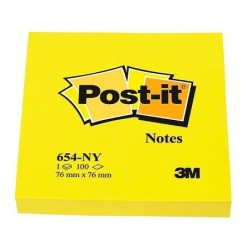 Bloc de notas adhesivas quita y pon post-it 76x76 mm amarillo neon con 100 hojas