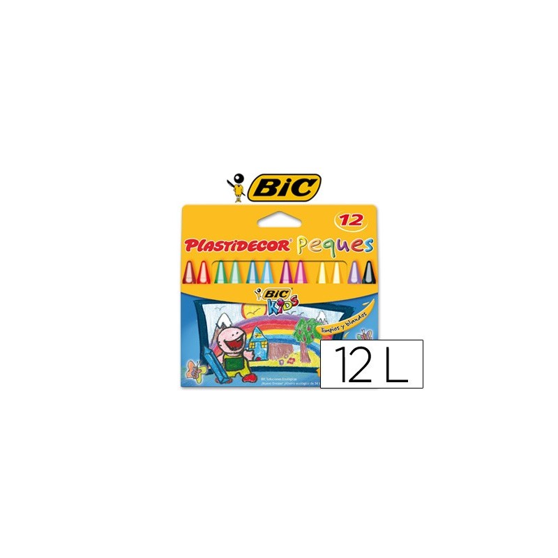 Lapices cera plastidecor peques caja de 12 colores surtidos