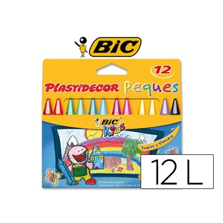 Lapices cera plastidecor peques caja de 12 colores surtidos
