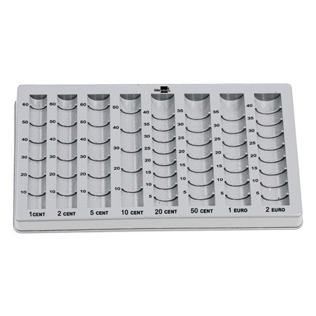 Bandeja portamonedas liderpapel plastico color gris 275x155x24/35 mm