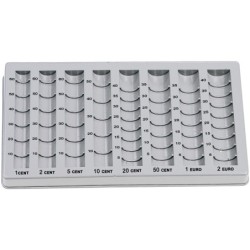 Bandeja portamonedas liderpapel plastico color gris 275x155x24/35 mm