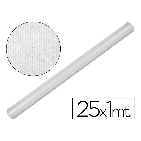 Papel kraft liderpapel blanco rollo 25x1 mt