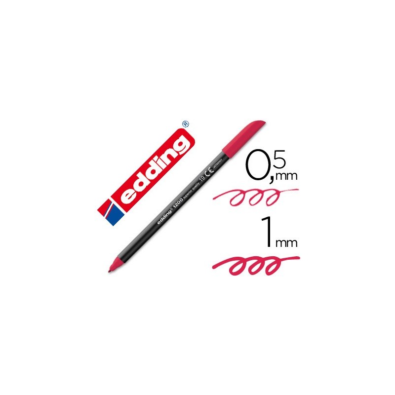 Rotulador edding punta fibra 1200 carmin n. 19 punta redonda 0.5 mm