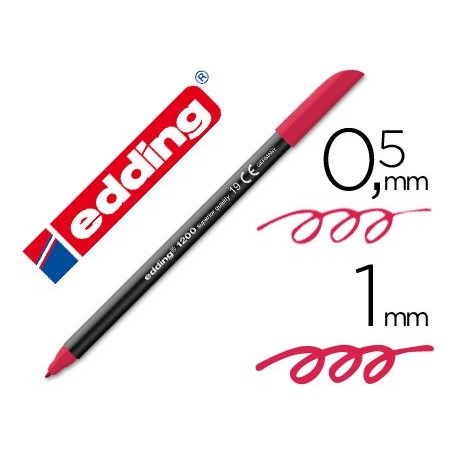 Rotulador edding punta fibra 1200 carmin n. 19 punta redonda 0.5 mm