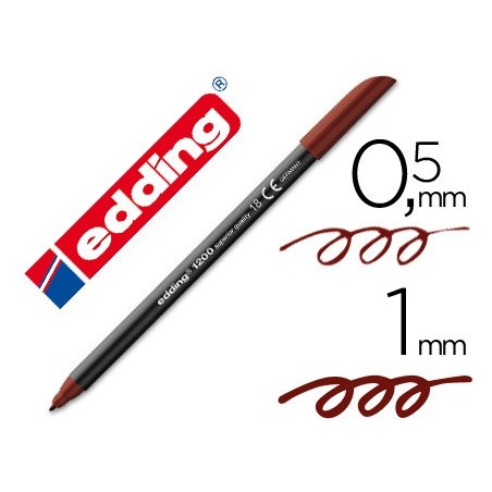 Rotulador edding punta fibra 1200 marron oscuro n. 18 punta redonda 0.5 mm