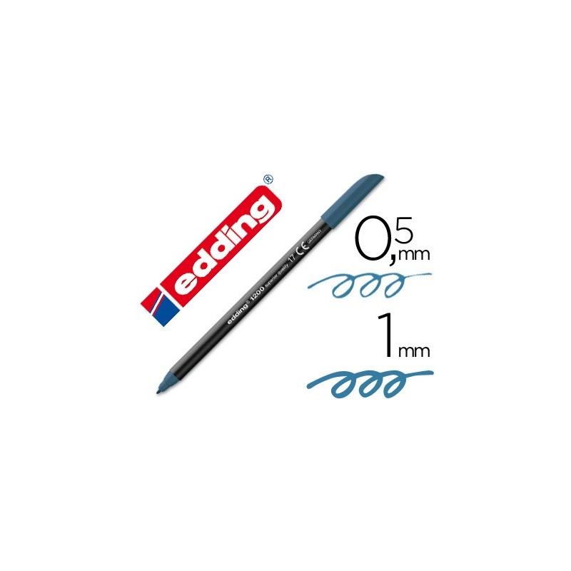Rotulador edding punta fibra 1200 azul acero n.17 punta redonda 0.5 mm