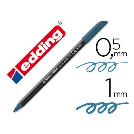 Rotulador edding punta fibra 1200 azul acero n.17 punta redonda 0.5 mm