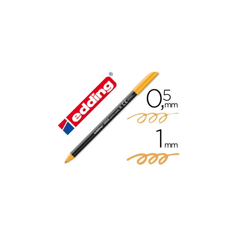Rotulador edding punta fibra 1200 naranja claro n.16 punta redonda 0.5 mm