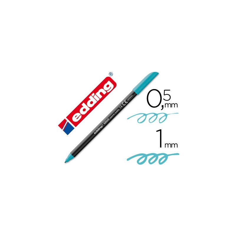 Rotulador edding punta fibra 1200 azul turquesa n.14 punta redonda 0.5 mm