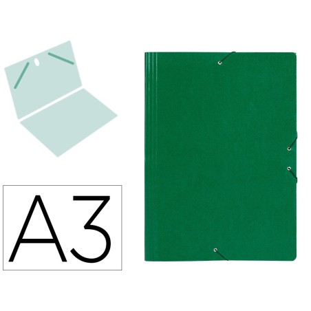 Carpeta planos liderpapel a3 carton gofrado n 12 verde