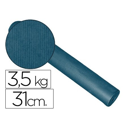 Papel de regalo kraft liso kfc bobina ancho 31 cm peso 3,5 kg gramaje 60 gr color cobalto