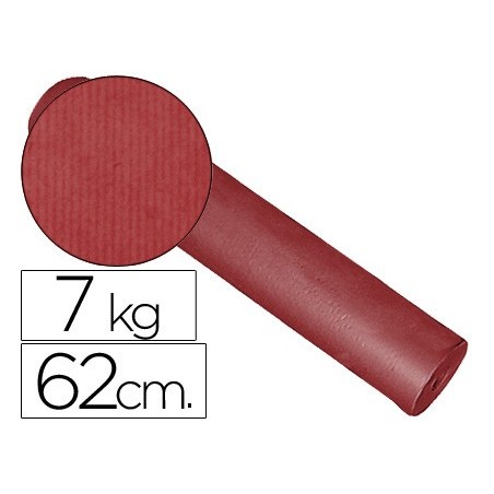 Papel de regalo kraft liso kfc bobina ancho 62 cm peso 7 kg gramaje 60 gr color burdeos