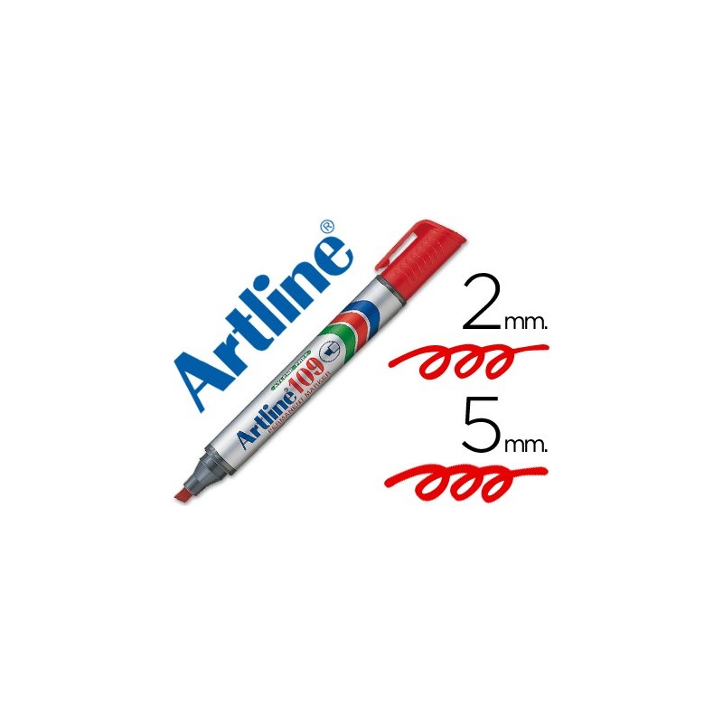 Rotulador artline marcador permanente 109 rojo punta biselada Rotulador artline marcador permanente 109 rojo punta biselada