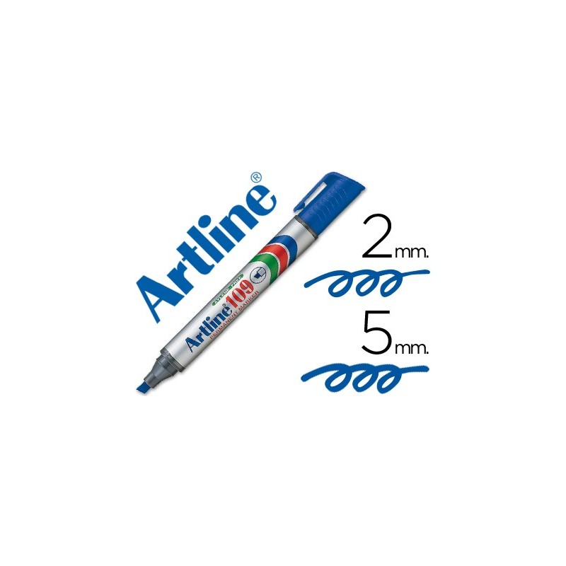 Rotulador artline marcador permanente 109 azul punta biselada Rotulador artline marcador permanente 109 azul punta biselada
