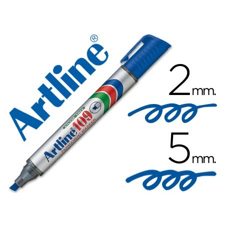 Rotulador artline marcador permanente 109 azul punta biselada