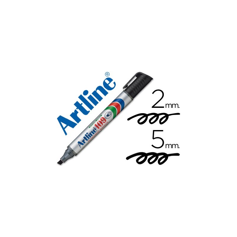 Rotulador artline marcador permanente 109 negro punta biselada Rotulador artline marcador permanente 109 negro punta biselada