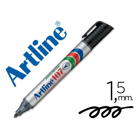Rotulador artline marcador permanente 107 negro punta redonda