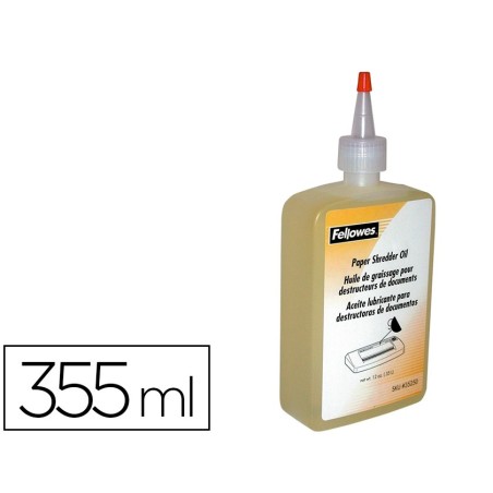 Aceite lubricante fellowes para destructora de documentos bote de 355 ml