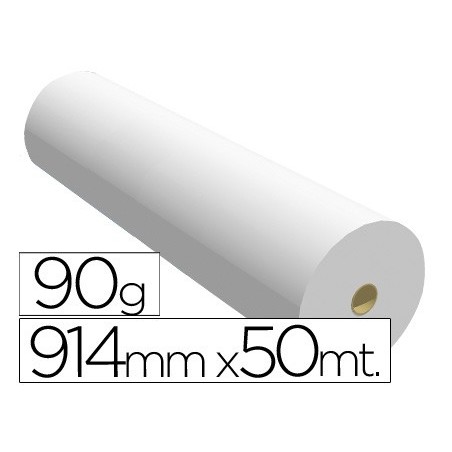 Papel reprografia para plotter 914mmx50mt 90gr impresion ink-jet
