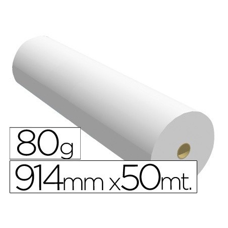Papel reprografia para plotter 914mmx50mt 80gr impresion ink-jet