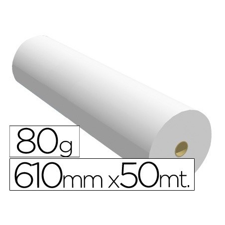 Papel reprografia para plotter 610mmx50mt 80gr impresion ink-jet