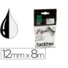 Cinta brother mk-231 blanco-negro 12mm longitud 8 mt