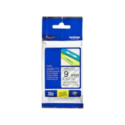 Cinta brother tze121 transparente-negro 9mm longitud 8 mt