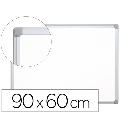 Pizarra blanca q-connect lacada magnetica marco de aluminio 90x60 cm