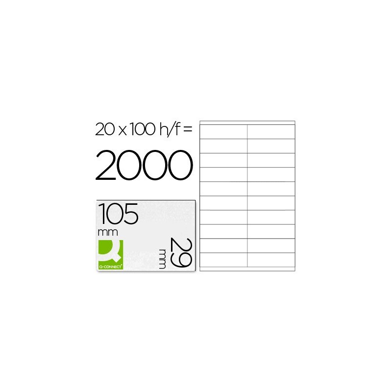Etiqueta adhesiva q-connect kf26093 tamaño 105x29 mm fotocopiadora laser ink-jet caja 100 h din a4 esp.hacienda