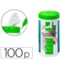 Toallitas q-connect limpiadora de pantallas y teclados bote de 100 unidades