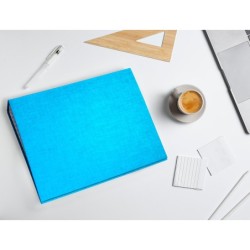 Carpeta de 4 anillas 25mm mixtas liderpapel folio carton forrado paper coat celeste
