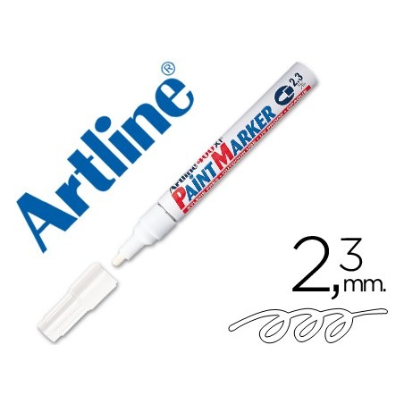 Rotulador artline marcador permanente ek-400 xf blanco punta redonda 2.3 mm metal caucho y plastico