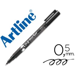 Rotulador artline para cd punta de fibra permanente ek-883 negro -punta redonda 0.5 mm