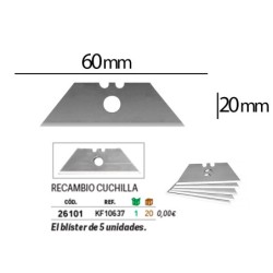 Repuesto cuter q-connect ancho para modelos kf10633/kf14624 cuchilla 18 mm blister 5 unidades