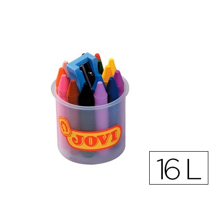 Lapices cera jovicolor bote de 16 unidades colores surtidos