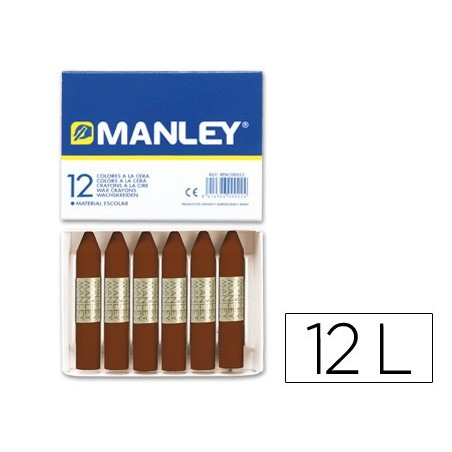 Lapices cera manley unicolor pardo n.29 caja de 12 unidades