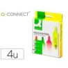 Rotulador q-connect fluorescente surtido caja de 4 unidades colores surtidos