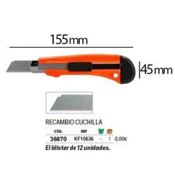 Cuter q-connect plastico ancho retractil cuchilla 18 mm xd-38 blister 1 unidad