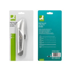 Cuter q-connect metalico ancho retractil con mecanismo de bloqueo cuchilla 18 mm xd-53 blister 1 unidad