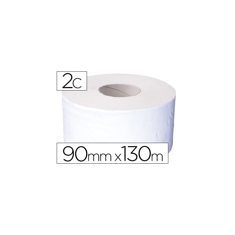 Papel higienico jumbo 2 capas celulosa pura rollo de 91 mt para dispensador 925