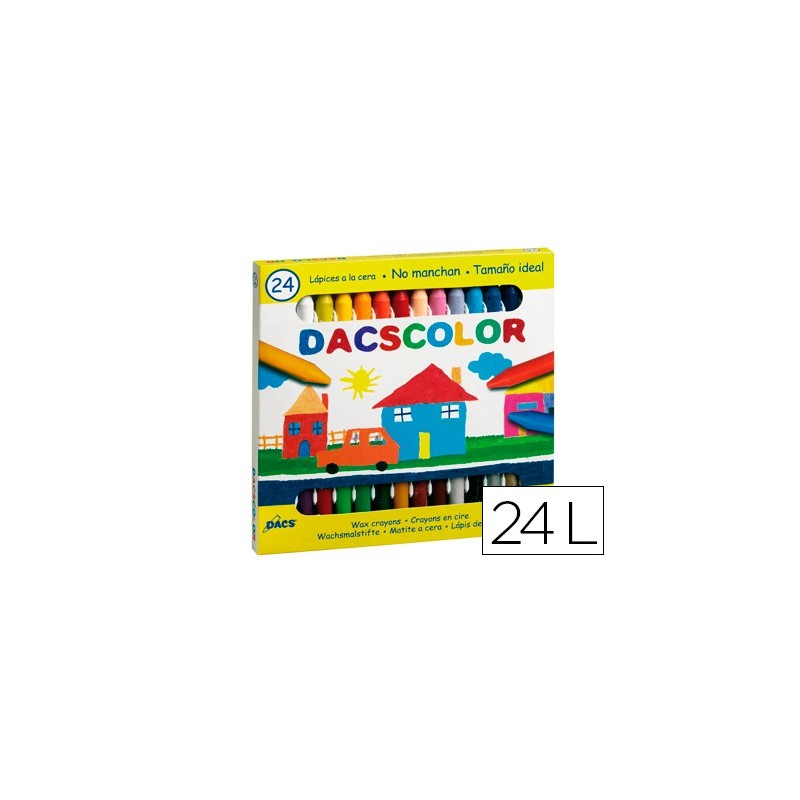 Lapices cera dacscolor caja de 24 colores