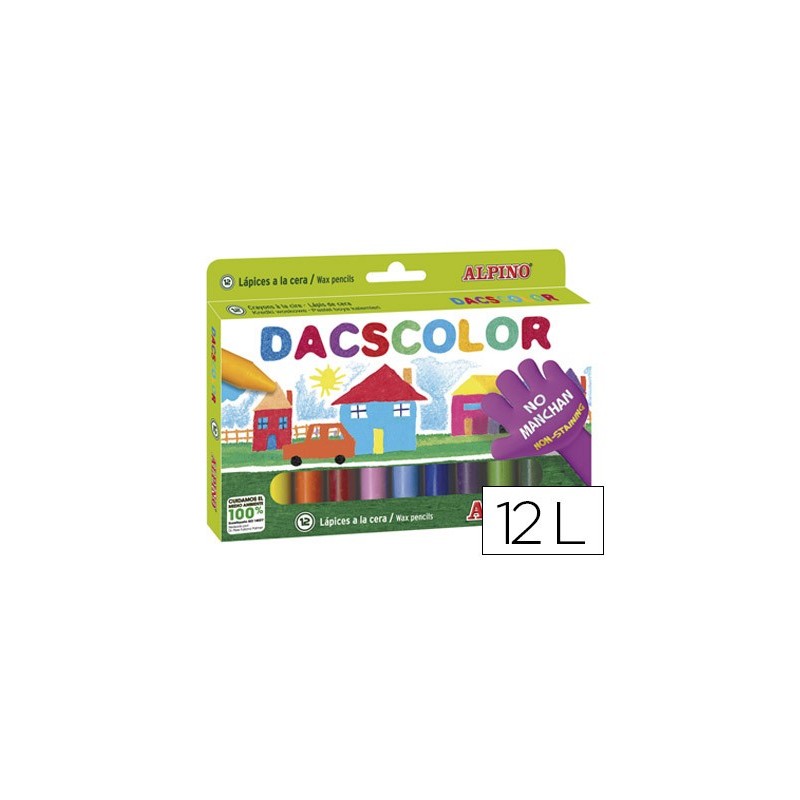 Lapices cera dacscolor caja de 12 colores